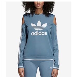 Adidas Originals open cold shoulder sweater crewn